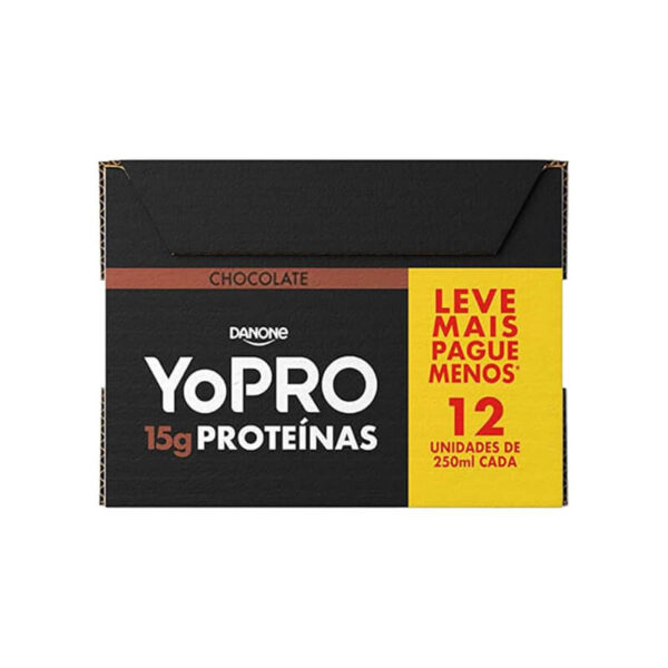 YoPRO Bebida Láctea UHT Chocolate 15g de proteínas 250ml - 12 unidades
