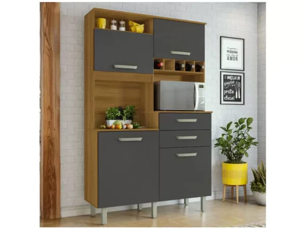 Cozinha Compacta Nesher Nath Nicho para - Micro-ondas 4 Portas 2 Gavetas