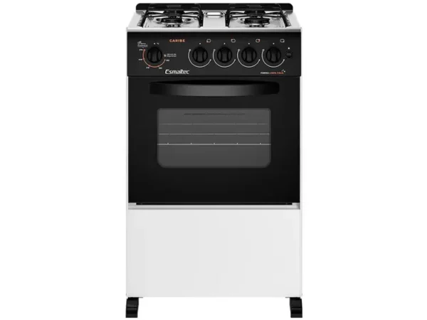 Fogão 4 Bocas Esmaltec Branco - Acendimento Automático Caribe