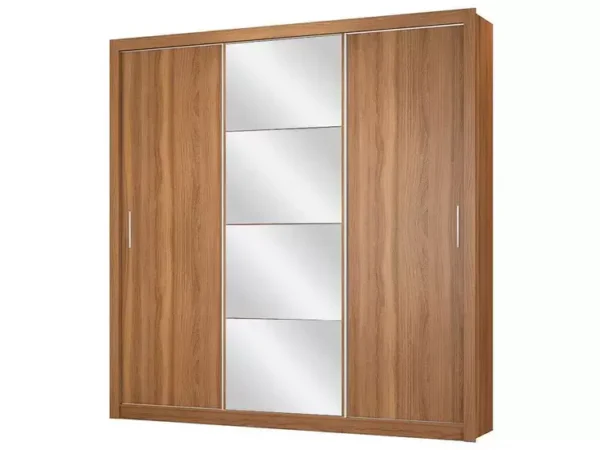 Guarda-roupa Casal com Espelho 3 Portas de Correr 2 Gavetas Demóbile Residence Flex