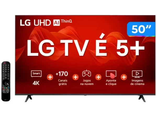 Smart TV 50” 4K Ultra HD LED LG 50UR8750 - Wi-Fi Bluetooth Alexa 3 HDMI IA