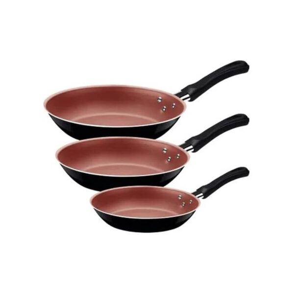 Tramontina JOGO FRIGIDEIRAS 3PCS CARIBE PRETO - SORTIDOS DE ALUMINIO COM REV ANTIADERENTE E POLIESTER