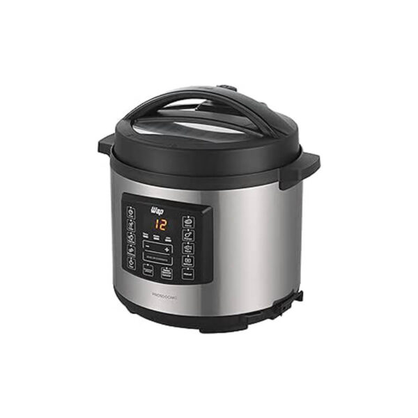 WAP Panela de Pressão Elétrica Inox 1000W com Painel Digital, Cesto 6 Litros com Revestimento Antiaderente que não Gruda, Tempo Programável, 10 Dispositivos de Segurança e Acessórios WAP WPPE1 127V