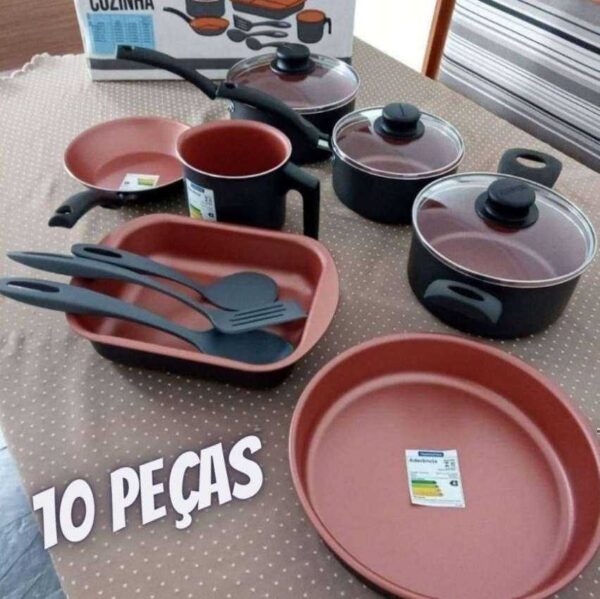 Conjunto de Panelas 10 Peças Tramontina Turim com Revestimento Antiaderente Starflon