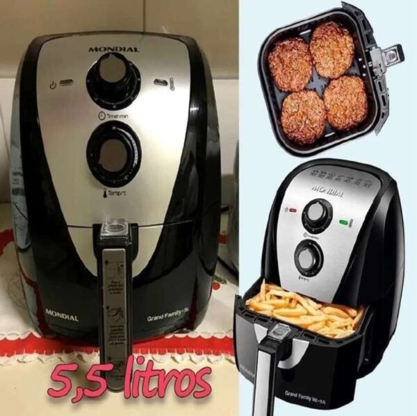 Fritadeira Sem Óleo Air Fryer Af-55i 5,5l Preto E Inox 127v Mondial