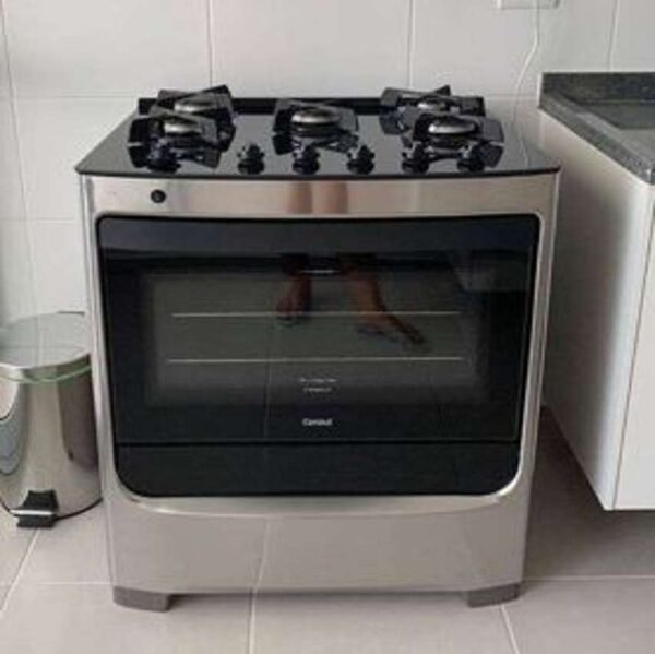 Fogão Consul 5 Bocas Inox Com Mesa De Vidro