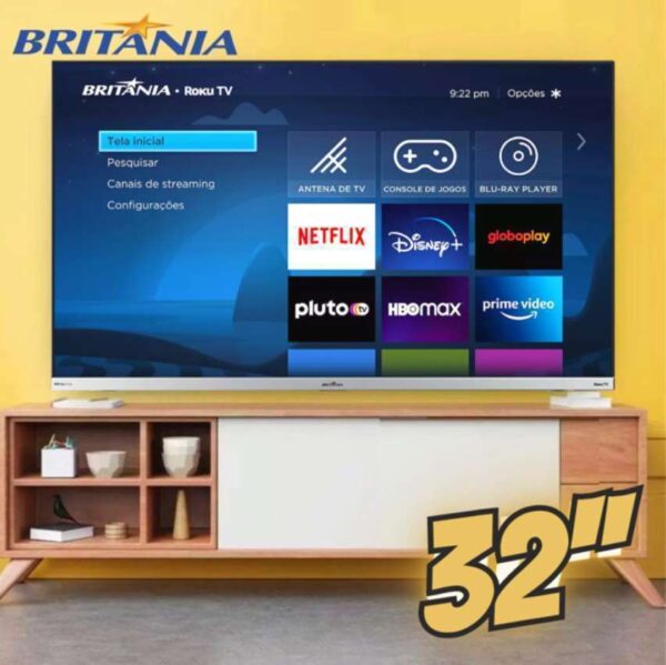 Smart Tv 32 Britânia Btv32g7pr2csblh Led Dolby Audio