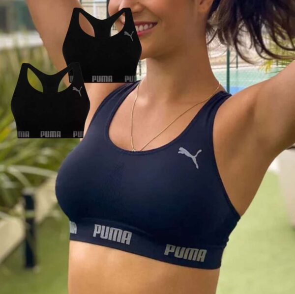 Kit 2 Top Puma Nadador Sem Costura Feminino Academia