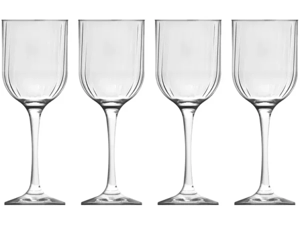 Jogo de Taças para Vinho de Vidro 400ml 4 peças Nadir Fiore