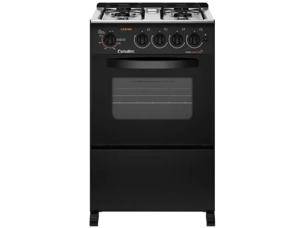 Fogão 4 Bocas Esmaltec Preto - Acendimento Automático Caribe
