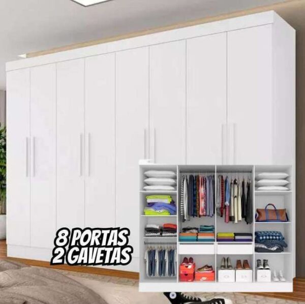 Guarda Roupa Casal Mariah Móveis Arapongas 8 Portas
