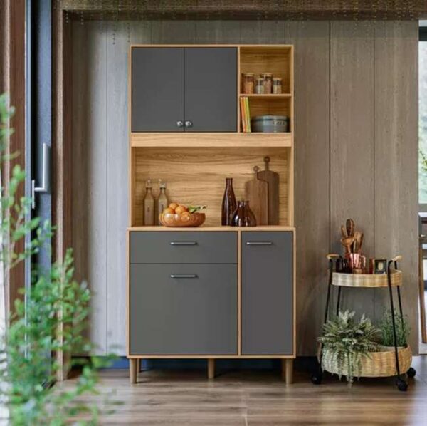 Kit Armário De Cozinha Erva Doce 90 Compacto Com 4 Portas E Bancada