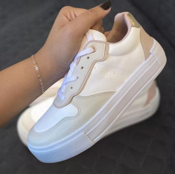 Tenis Feminino Casual Tons Neutros Retrô