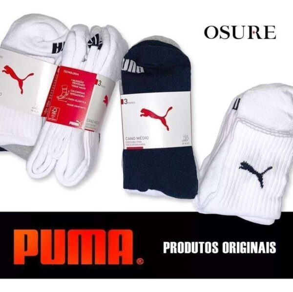 Kit 9 Pares Meias Puma Sapatilha Cano Baixo