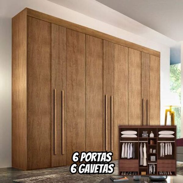 Guarda-roupa Casal Lucca Premium 6 Pt Imbuia