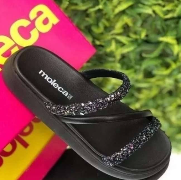 Sandália Feminina Brilho Strass Tendência Moda Original