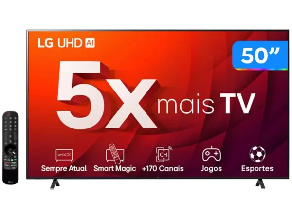 Smart TV 50” 4K Ultra HD LED LG 50UR8750 - Wi-Fi Bluetooth Alexa 3 HDMI IA